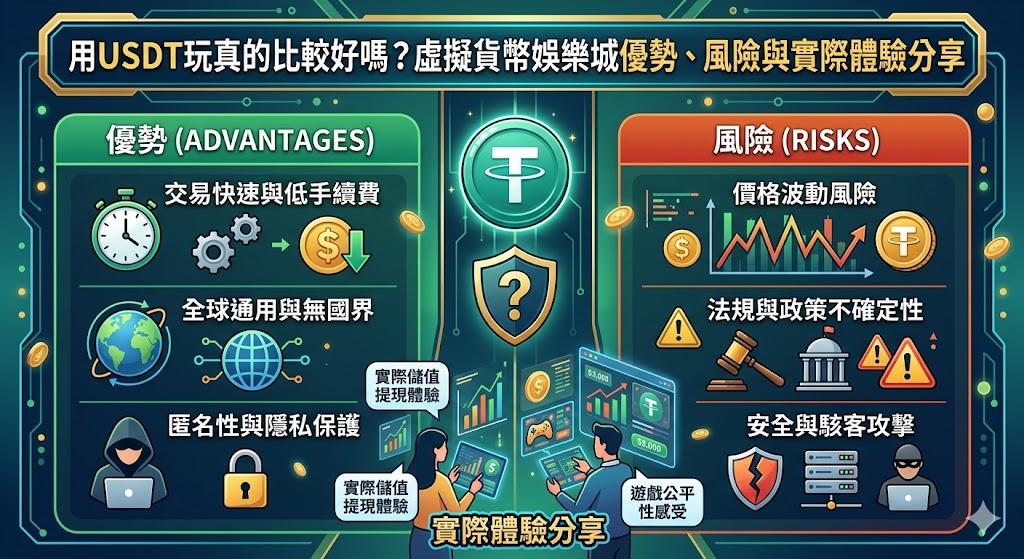 用USDT玩真的比較好嗎？虛擬貨幣娛樂城優勢、風險與實際體驗分享