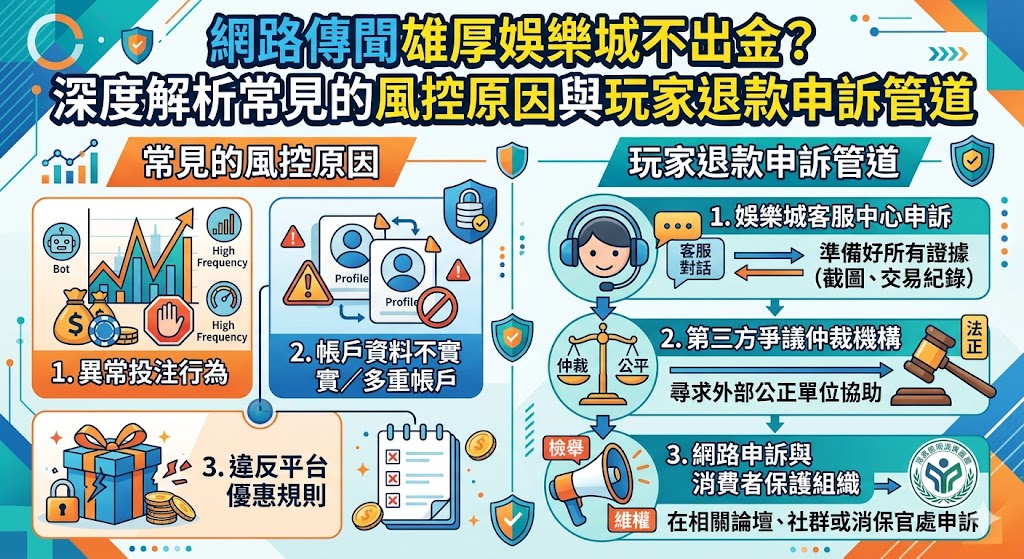 網路傳聞雄厚娛樂城不出金？深度解析常見的風控原因與玩家退款申訴管道